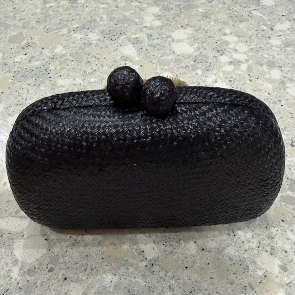 Serpui Mia Flower Bun Clutch - Black and Cream - Adorable!!! - Picture 6 of 10